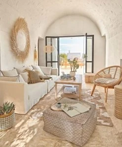 Maisons Du Monde Lampadaire En Métal Blanc Abat-jour En Rotin Tressé Main H181 -Boutique Belamp lampadaire en metal blanc abat jour en rotin tresse main h181 1000 16 34 221475 3