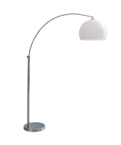 Maisons Du Monde Lampadaire En MĂ©tal ChromĂ© Et Plastique Blanc H 209 Cm SPHĂRE