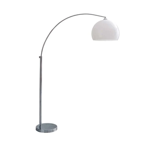 Maisons Du Monde Lampadaire En Métal Chromé Et Plastique Blanc H 209 Cm SPHÈRE 1 Maisons Du Monde Lampadaire En Métal Chromé Et Plastique Blanc H 209 Cm SPHÈRE