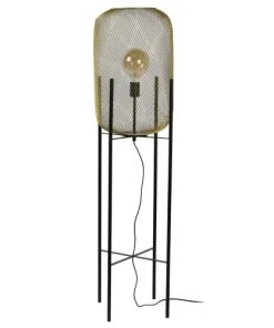 Lucide Lampadaire En Métal Doré -Boutique Belamp lampadaire en metal dore 9