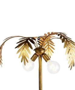 QAZQA Lampadaire En Métal Doré/laiton -Boutique Belamp lampadaire en metal dore laiton 1