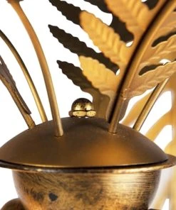 QAZQA Lampadaire En Métal Doré/laiton -Boutique Belamp lampadaire en metal dore laiton 2