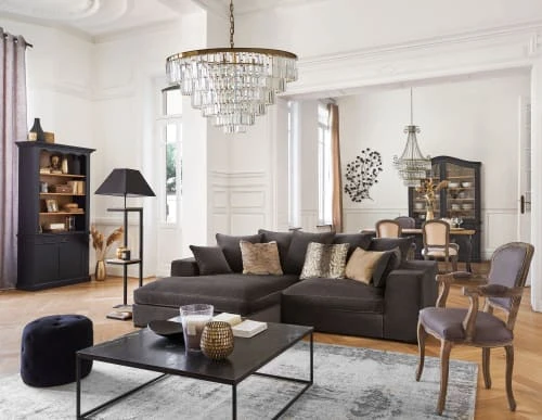 Maisons Du Monde Lampadaire En Métal Et Sapin Avec Abat-jour En Coton Noir H158 3 Maisons Du Monde Lampadaire En Métal Et Sapin Avec Abat-jour En Coton Noir H158 – Image 3