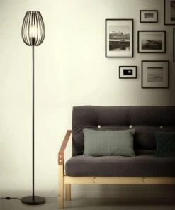 Altobuy Lampadaire En Métal Filaire Noir -Boutique Belamp lampadaire en metal filaire noir 4