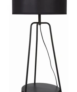 Altobuy Lampadaire En Métal Noir 2 Etagères Abat-jour En Tissu Noir -Boutique Belamp lampadaire en metal noir 2 etageres abat jour en tissu noir 4