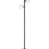 Unimasa Lampadaire En Métal Noir 2 Globes En Verre H130cm