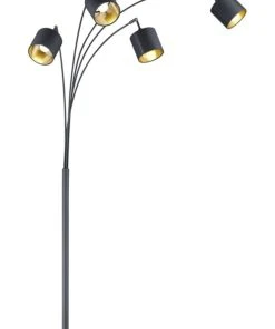 Trio Lampadaire En Métal Noir