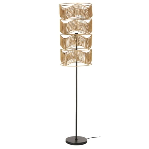 Maisons Du Monde Lampadaire En Métal Noir Abat-jour Corde De Papier H155 1 Maisons Du Monde Lampadaire En Métal Noir Abat-jour Corde De Papier H155