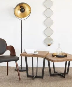 Altobuy Lampadaire En Métal Noir Et Doré -Boutique Belamp lampadaire en metal noir et dore 3