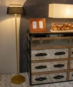 Now’s Home Lampadaire En Métal Noir Et Doré H150cm -Boutique Belamp lampadaire en metal noir et dore h150cm 2