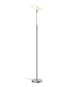 Cristalrecord Lampadaire En Nickel Avec Double éclairage LED Et 2 Interrupteurs