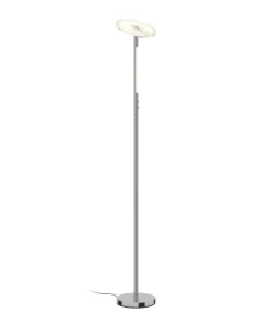 Cristalrecord Lampadaire En Nickel Avec Double éclairage LED Et 2 Interrupteurs -Boutique Belamp lampadaire en nickel avec double eclairage led et 2 interrupteurs siro 1