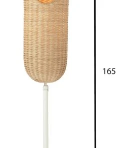 Now’s Home Lampadaire En Osier Pied En Métal H165 -Boutique Belamp lampadaire en osier pied en metal h165 4