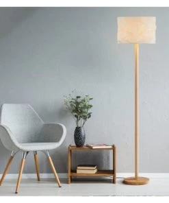 Boutique Belamp -Boutique Belamp lampadaire en papier blanc et bois d hevea 1