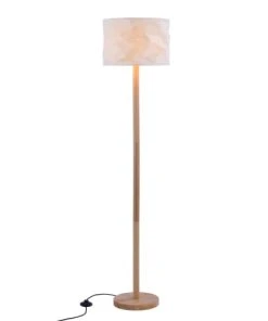 Rendez Vous Déco Lampadaire En Papier Blanc Et Bois D'hévéa -Boutique Belamp lampadaire en papier blanc et bois d hevea 2