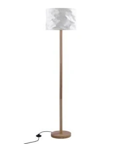 Rendez Vous Déco Lampadaire En Papier Blanc Et Bois D'hévéa
