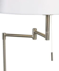 QAZQA Lampadaire En Tissu Blanc -Boutique Belamp lampadaire en tissu blanc 10