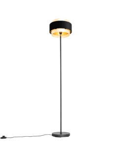 QAZQA Lampadaire En Tissu Noir -Boutique Belamp lampadaire en tissu noir 1