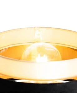 QAZQA Lampadaire En Tissu Noir -Boutique Belamp lampadaire en tissu noir 2