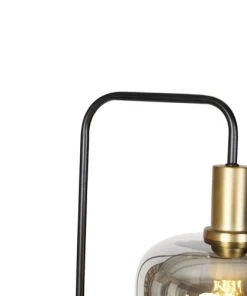 QAZQA Lampadaire En Verre Doré/laiton -Boutique Belamp lampadaire en verre dore laiton 2