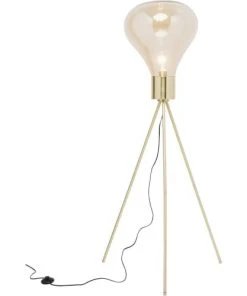 Kare Design Lampadaire En Verre Et Acier Doré H160 -Boutique Belamp lampadaire en verre et acier dore h160 2