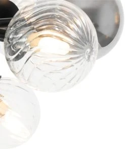 QAZQA Lampadaire En Verre Noir -Boutique Belamp lampadaire en verre noir 1