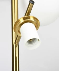 HOMCOM Lampadaire Globe Design Néo-rétro 3 Ampoules H.169 Cm Métal Doré -Boutique Belamp lampadaire globe design neo retro 3 ampoules h 169 cm metal dore 5