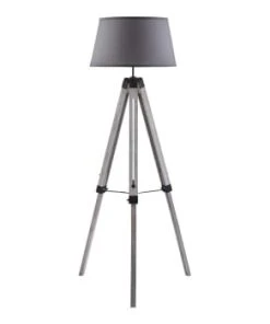 Lampea Lampadaire Industriel En Bois Gris 144 Cm -Boutique Belamp lampadaire industriel en bois gris 144 cm 2