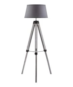 Lampea Lampadaire Industriel En Bois Gris 144 Cm
