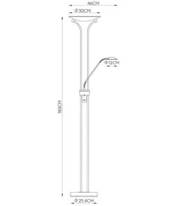Lucide Lampadaire LED Avec Liseuse Métal H180cm -Boutique Belamp lampadaire led avec liseuse metal h180cm 3