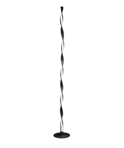 Cristalrecord Lampadaire Led Stylisé Noir Avec Courbes En Aluminium Et Acrylique
