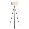 Jardideco Lampadaire Métal Bambou Noir H150cm