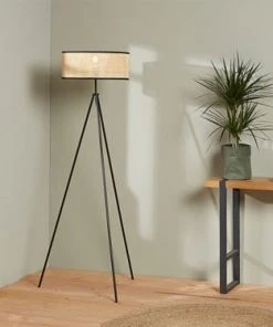 Jardideco Lampadaire Métal Bambou Noir H150cm -Boutique Belamp lampadaire metal bambou noir h150cm 2