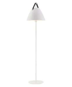 Design For The People Lampadaire Métal Blanc Et Cuir H153cm -Boutique Belamp lampadaire metal blanc et cuir h153cm 1