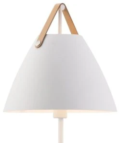 Design For The People Lampadaire Métal Blanc Et Cuir H153cm -Boutique Belamp lampadaire metal blanc et cuir h153cm 2