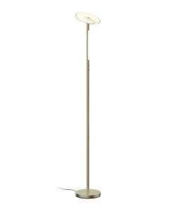 Cristalrecord Lampadaire Moderne Cuir Avec Double Lumières LED Et 2 Interrupteurs
