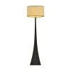 Wonderlamp Lampadaire Naturel Avec Structure Noire Et Abat-jour En Rotin