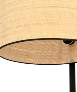 Wonderlamp Lampadaire Naturel Avec Structure Noire Et Abat-jour En Rotin -Boutique Belamp lampadaire naturel avec structure noire et abat jour en rotin 3