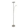 Cristalrecord Lampadaire Nickel Avec 2 Lumières LED Et Bras De Lecture Réglable