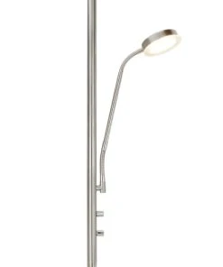 Cristalrecord Lampadaire Nickel Avec 2 Lumières LED Et Bras De Lecture Réglable -Boutique Belamp lampadaire nickel avec 2 lumieres led et bras de lecture reglable 4