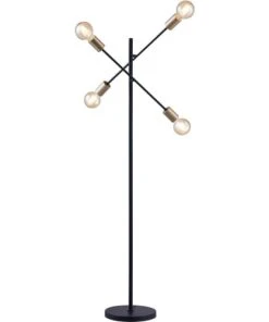 ATHM DESIGN Lampadaire Pied Métal Noir