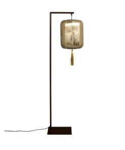 Dutchbone Lampadaire Style Lanterne Japonaise Or