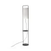 Unimasa Lampadaire Table En Métal Noir Et Abat-jour Blanc H150cm