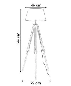 Wadiga Lampadaire Trépied Bois Abat-jour Gris Foncé H144cm -Boutique Belamp lampadaire trepied bois abat jour gris fonce h144cm 2
