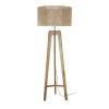 Maisons Du Monde Lampadaire Trépied En Bois De Manguier Et Abat-jour Cannage En Fil De Jute Tressé Main H154