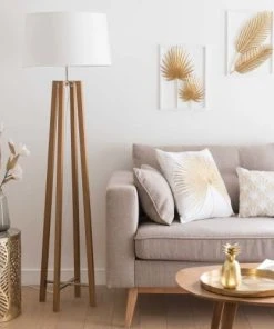 Maisons Du Monde Lampadaire Trépied En Chêne Et Abat-jour Blanc H160 -Boutique Belamp lampadaire trepied en chene et abat jour blanc h160 1000 0 16 174471 3