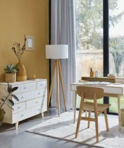 Maisons Du Monde Lampadaire Trépied En Frêne Avec Abat-jour En Coton Blanc H156 -Boutique Belamp lampadaire trepied en frene avec abat jour en coton blanc h156 1000 11 1 154694 11