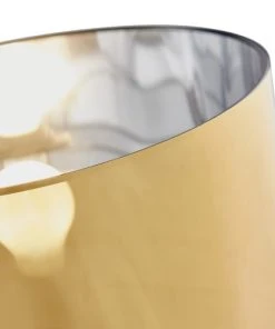 Altobuy Lampadaire Trépied En Métal Noir Abat-jour Pvc Or -Boutique Belamp lampadaire trepied en metal noir abat jour pvc or 3