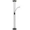LUCIDE - Lampadaire Led Avec Liseuse Métal H180cm Noir