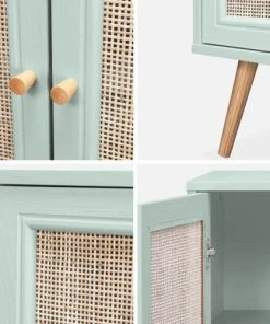 Alice's Garden Meuble De Rangement En Cannage, Vert Céladon -Boutique Belamp meuble de rangement en cannage vert celadon 4